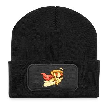 Héros pizza avec cape - Beanie recyclé à patch - noir - Devant