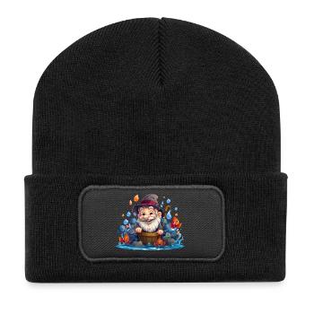 Cheerful fisherman with colorful fish - Recycled Patch Beanie - black - Front