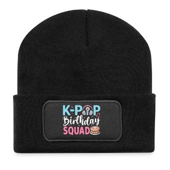 Équipe d’anniversaire K-Pop - Beanie recyclé à patch - noir - Devant