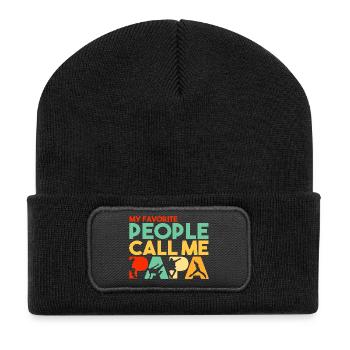 Parkour Papa Traceur Silhouette Art sportif rétro - Beanie recyclé à patch - noir - Devant