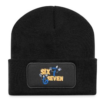 six seven - Recycled Patch Beanie - black - Front