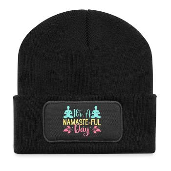 Yoga C’est une journée pleine de namaste Yoga drôle - Beanie recyclé à patch - noir - Devant