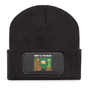 Cheers with Alien and Sasquatch - Recycled Patch Beanie - dark grey - Front