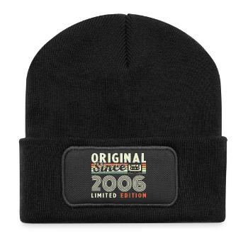 2006 Vintage Rétro Cadeau d’anniversaire - Beanie recyclé à patch - noir - Devant