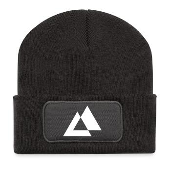 Conception des triangles géométriques - Beanie recyclé à patch - charbon - Devant