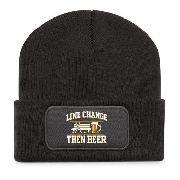 Beer League Hockey Funny Hockey Players Team Humor - Recycled Patch Beanie - dark grey - Front