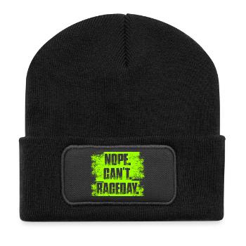 Nope can't raceday Car lover car guy mechanic - Recycled Patch Beanie - black - Front