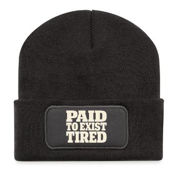 Burnt-out millennial, tired adult, - Recycled Patch Beanie - dark grey - Front