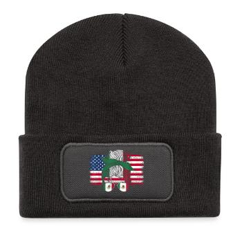 Iran Iranisch Frieden Stolz - Recycelte Patch Beanie - Dunkelgrau - Vorne