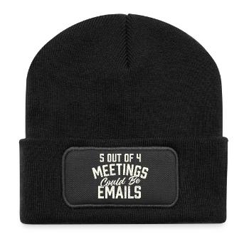 5 réunions sur 4 pourraient être des emails humoristiques - Beanie recyclé à patch - noir - Devant