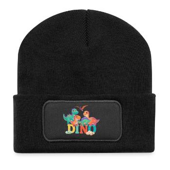 dino - Beanie recyclé à patch - noir - Devant
