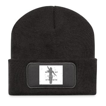 Femme de grâce et de force - Beanie recyclé à patch - charbon - Devant