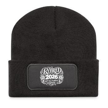Retirement 2026 Plus My Problem Humor - Recycled Patch Beanie - dark grey - Front