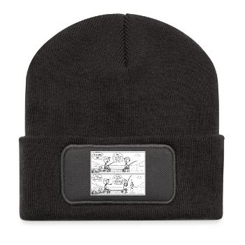 Süchtig nach Engagement - Recycelte Patch Beanie - Dunkelgrau - Vorne
