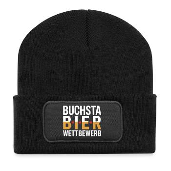 Bier Buchstabierwettbewerb Malle Party JGA Herren - Recycelte Patch Beanie - Schwarz - Vorne