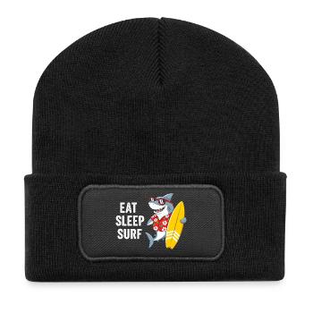 Eat Sleep Surf Shark - Recycled Patch Beanie - black - Front
