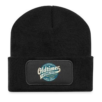 Oldtimer Juni 1976 | Geburtstag Geschenk - Recycelte Patch Beanie - Schwarz - Vorne