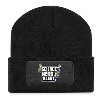 Nerd scientifique Motif d’alerte - Beanie recyclé à patch - noir - Devant
