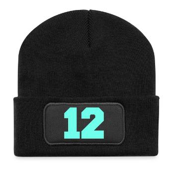 12 - Recycled Patch Beanie - black - Front