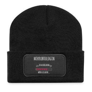 Mikrobiologin Ausbildung Medizinstudium Ärztin - Recycelte Patch Beanie - Schwarz - Vorne
