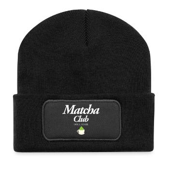 Matcha Club - Recycelte Patch Beanie - Schwarz - Vorne