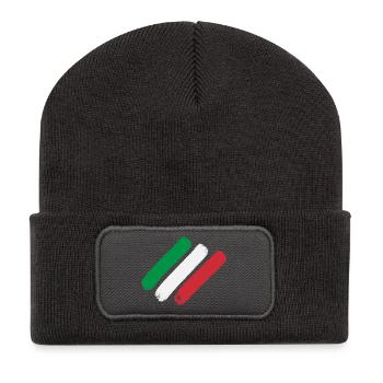 Itallienflagge - Streifen - Recycelte Patch Beanie - Dunkelgrau - Vorne