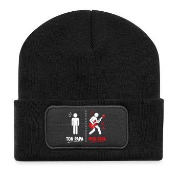 Ton Papa vs Mon Papa: Attitude Guitare - Beanie recyclé à patch - noir - Devant