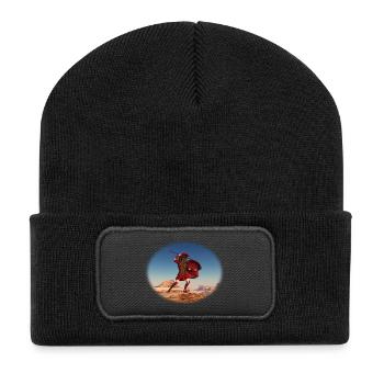 Achilles im Kampf um Troja - Recycelte Patch Beanie - Schwarz - Vorne