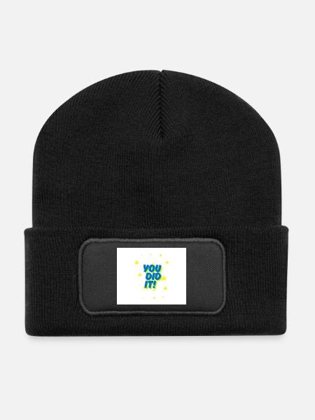You Did It Victory Stars - Recycled Patch Beanie - black