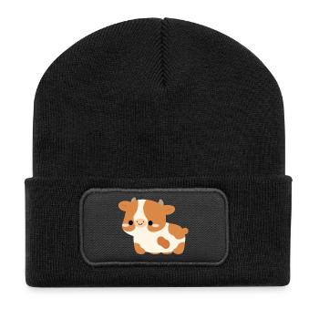 Veau de vache de Guernesey - Beanie recyclé à patch - noir - Devant