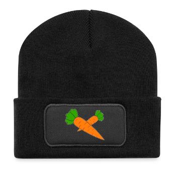 Möhren - Recycelte Patch Beanie - Schwarz - Vorne
