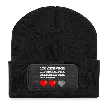 Les jeux vidéo ont gâché ma vie - Beanie recyclé à patch - noir - Devant