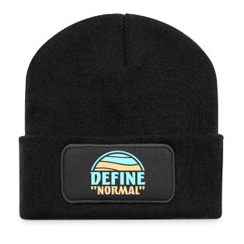 Define Normal Lustig Sarkastisch Definition Grafik - Recycelte Patch Beanie - Schwarz - Vorne