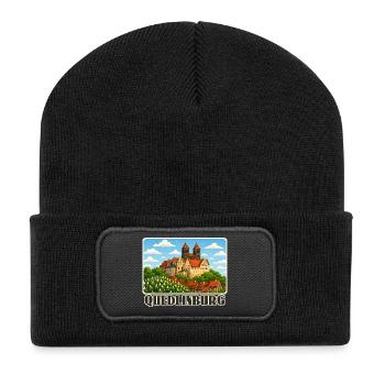 Quedlinburg - Recycelte Patch Beanie - Schwarz - Vorne