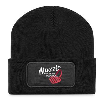 Muzzle dogs are good dogs - Recycled Patch Beanie - black - Front