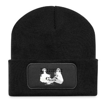Illustration de duo de clubs indépendants - Beanie recyclé à patch - noir - Devant