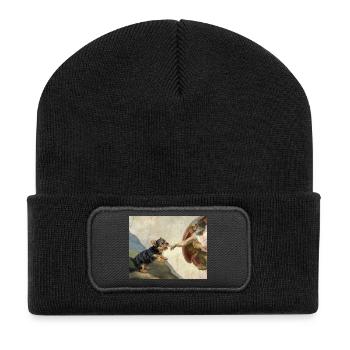 Dog God Hand Havanese Dogs meme - Recycled Patch Beanie - black - Front