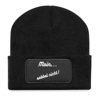 Heimatliebe Nord/ Moin - Recycelte Patch Beanie - Schwarz - Vorne