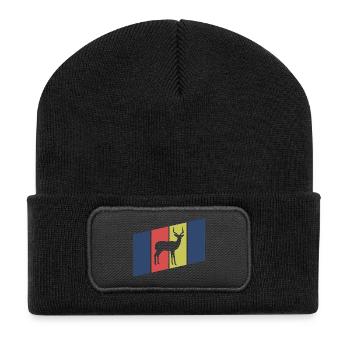 Antelope Silhouette Africa - Recycled Patch Beanie - black - Front