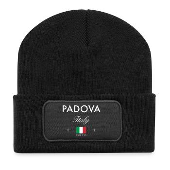 Padua Italy Coordinates Travel Souvenir - Recycled Patch Beanie - black - Front