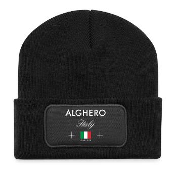 Coordonnées d’Alghero Sardaigne Souvenir de voyage - Beanie recyclé à patch - noir - Devant