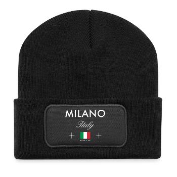 Milan Italie Coordonnées Souvenir de voyage - Beanie recyclé à patch - noir - Devant