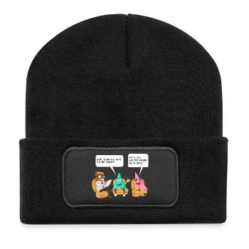 Lustiger Mathematik-Technik-Therapie-Witz - Recycelte Patch Beanie - Schwarz - Vorne