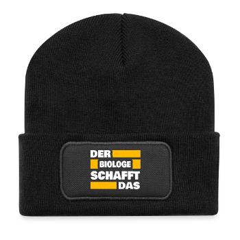 Beruf Biologe - Recycelte Patch Beanie - Schwarz - Vorne