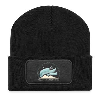 Aurora Polaris Dance Of Northern Lights - Recycelte Patch Beanie - Schwarz - Vorne