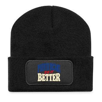 Puerto Ricaner Heimatliebe zeigen - Recycelte Patch Beanie - Schwarz - Vorne