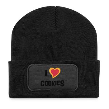 J'Aime les Biscuits - Beanie recyclé à patch - noir - Devant