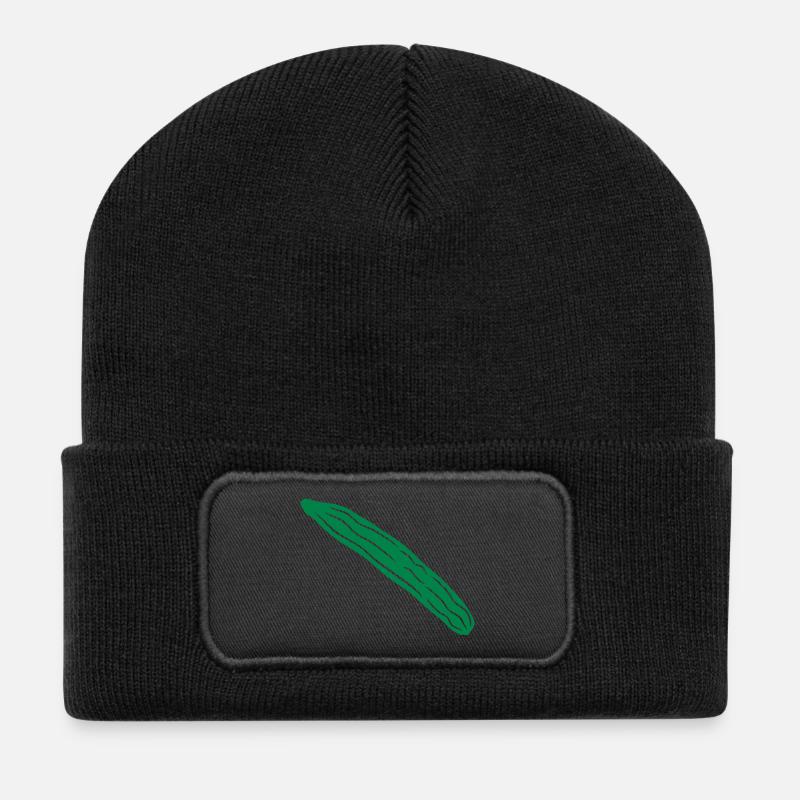 gurke - cucumber 1col - Recycelte Patch Beanie - Schwarz