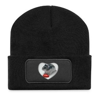 Hamster heart - Recycled Patch Beanie - black - Front