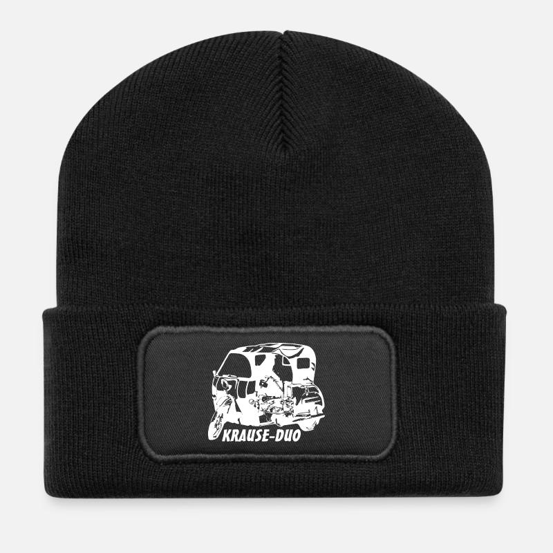 Simson Krause Duo - Recycelte Patch Beanie - Schwarz